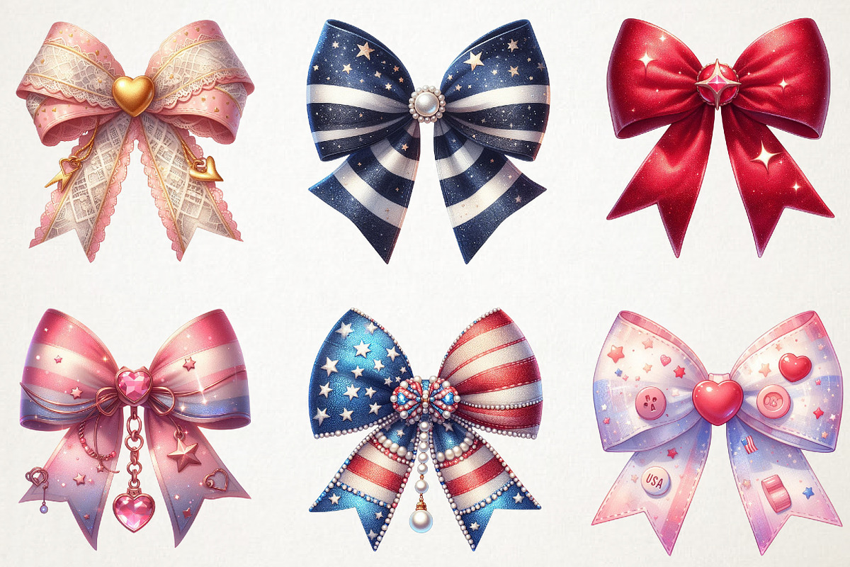 4th Of July Coquette Bow Sublimation, a Seasonal Illustration by RobertsArt (Photo 2 of 7)