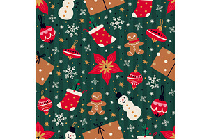 Christmas seamless pattern. Xmas, an Illustration by Vectorbuum