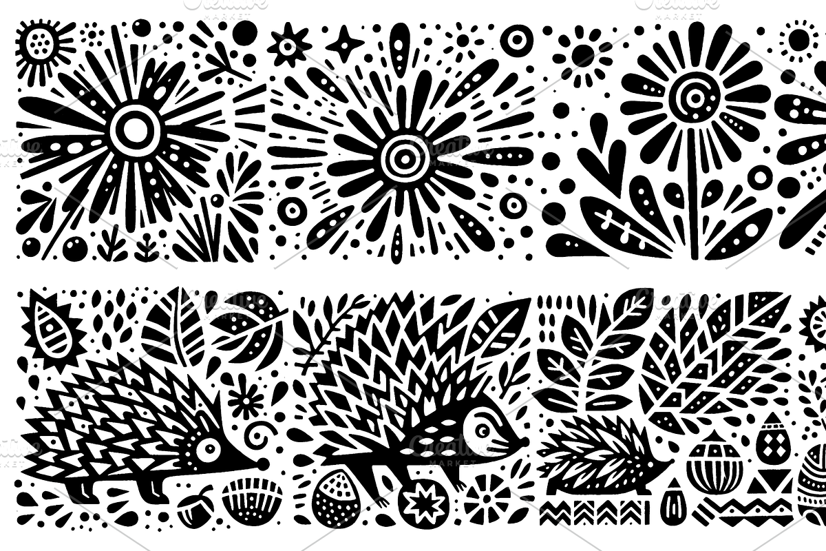 Vintage Flowers Folk Art, a Decorative Illustration by devastd (Photo 20 of 28)