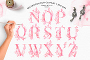 Watercolour Floral Alphabet Clipart, an Illustration by Tommy & Tilly Design (Thumbnail 3 of 6)