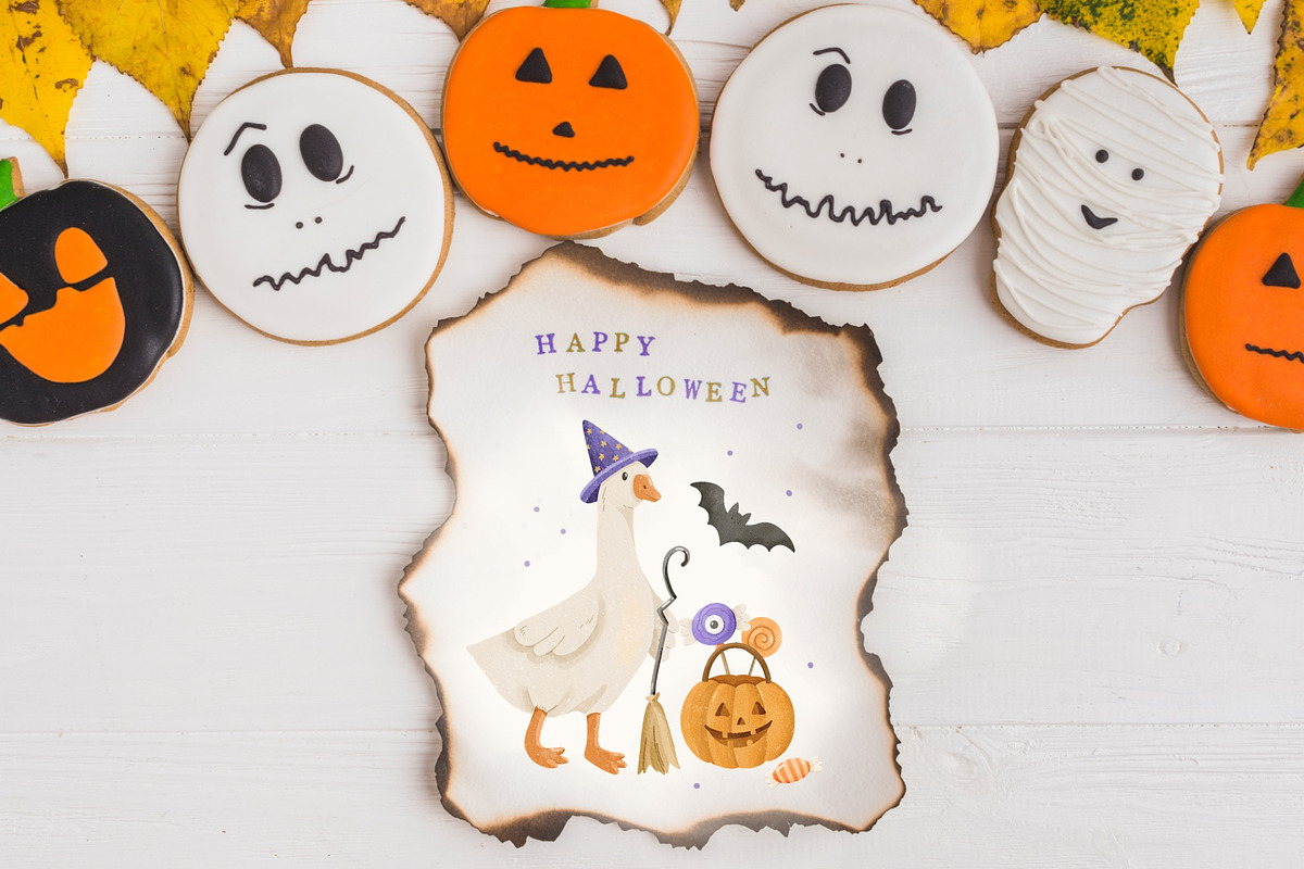Watercolor Halloween Goose Clipart, an Animal Illustration by ArtGiftsStudio (Photo 3 of 5)