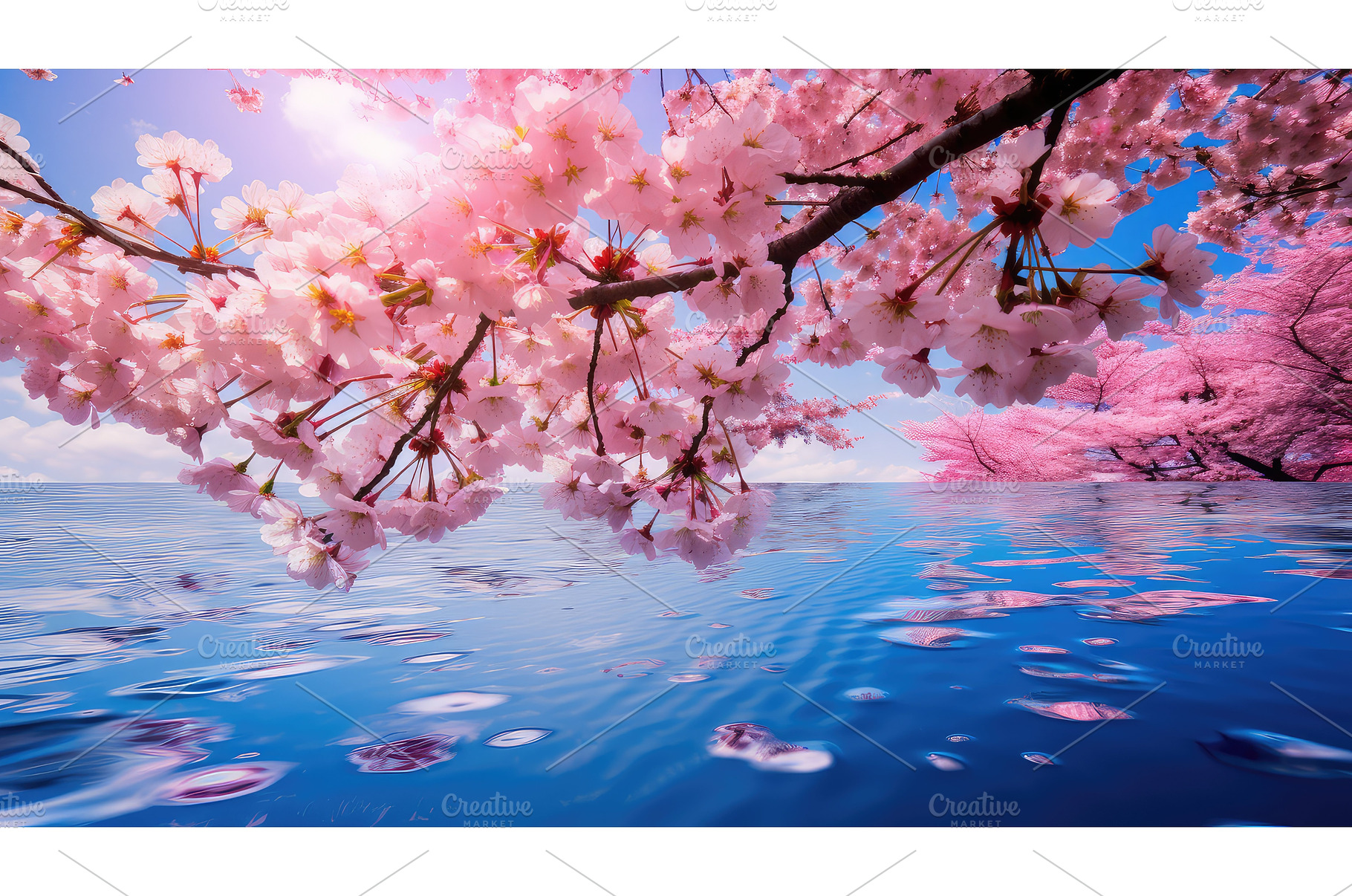 pink cherry spring background ai, a Nature Photo by pikepicture
