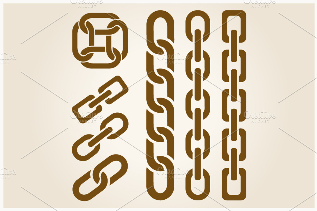 Set of realistic vector chains preview 4
