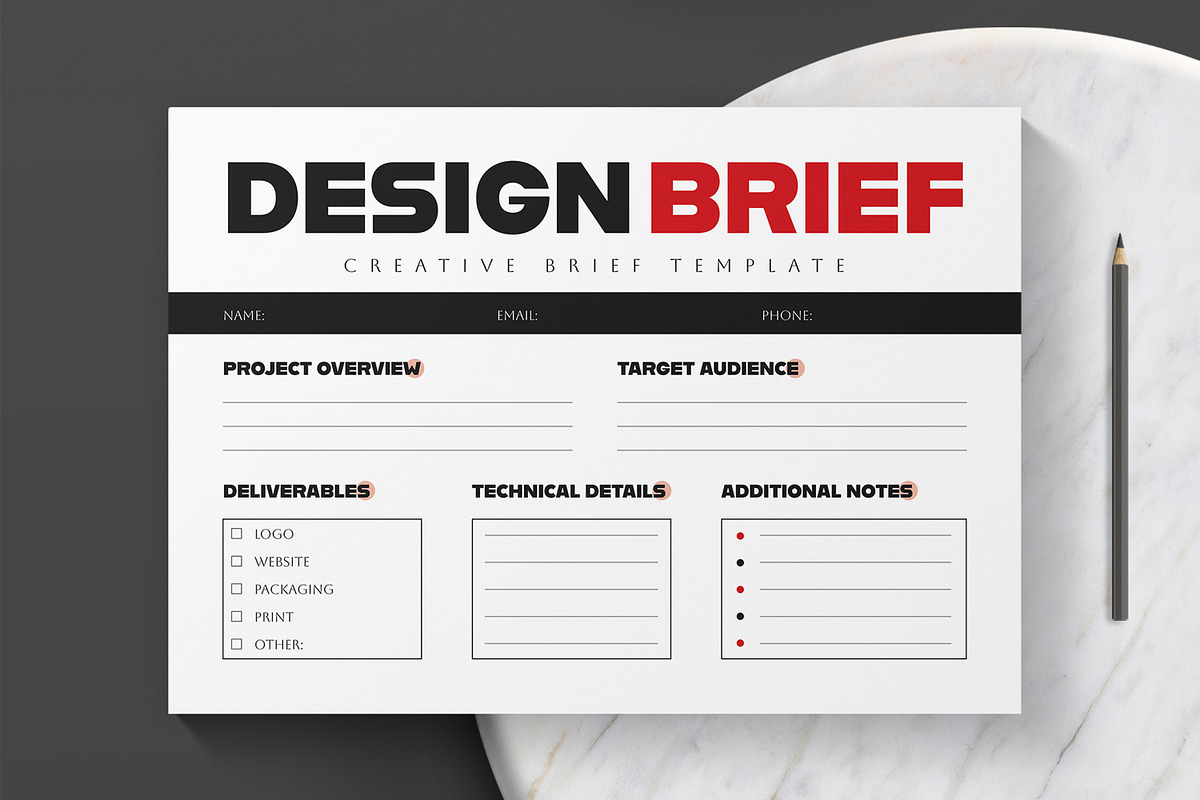 Minimalist Design Brief Template preview 3