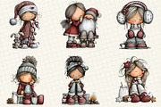 Christmas Little Girl Clipart, an Illustration by DreamCafeArt (Thumbnail 7 of 8)