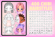 Procreate Chibi Hairstyles brushes, a Brush Add-On by Revabrush (Thumbnail 6 of 16)