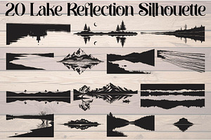 Lake Reflection Silhouette, an Object Graphic by Designer_Momina