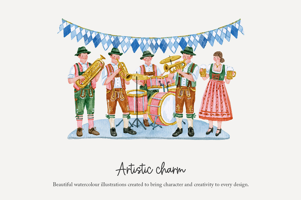 120 cute Oktoberfest clip art, a Seasonal Illustration by Poppy Lane Studio (Photo 4 of 12)