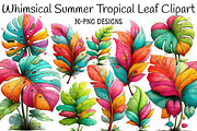 Whimsical Summer Tropical Leaf Clipa, an Illustration by Daily.Designs (Thumbnail 1 of 7)