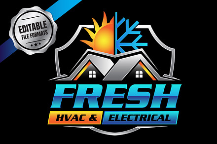 HVAC Heating & Cooling Business Logo