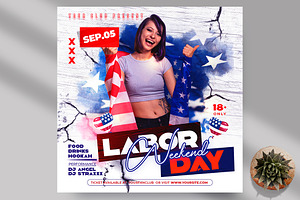 Labor Day Weekend Instagram PSD