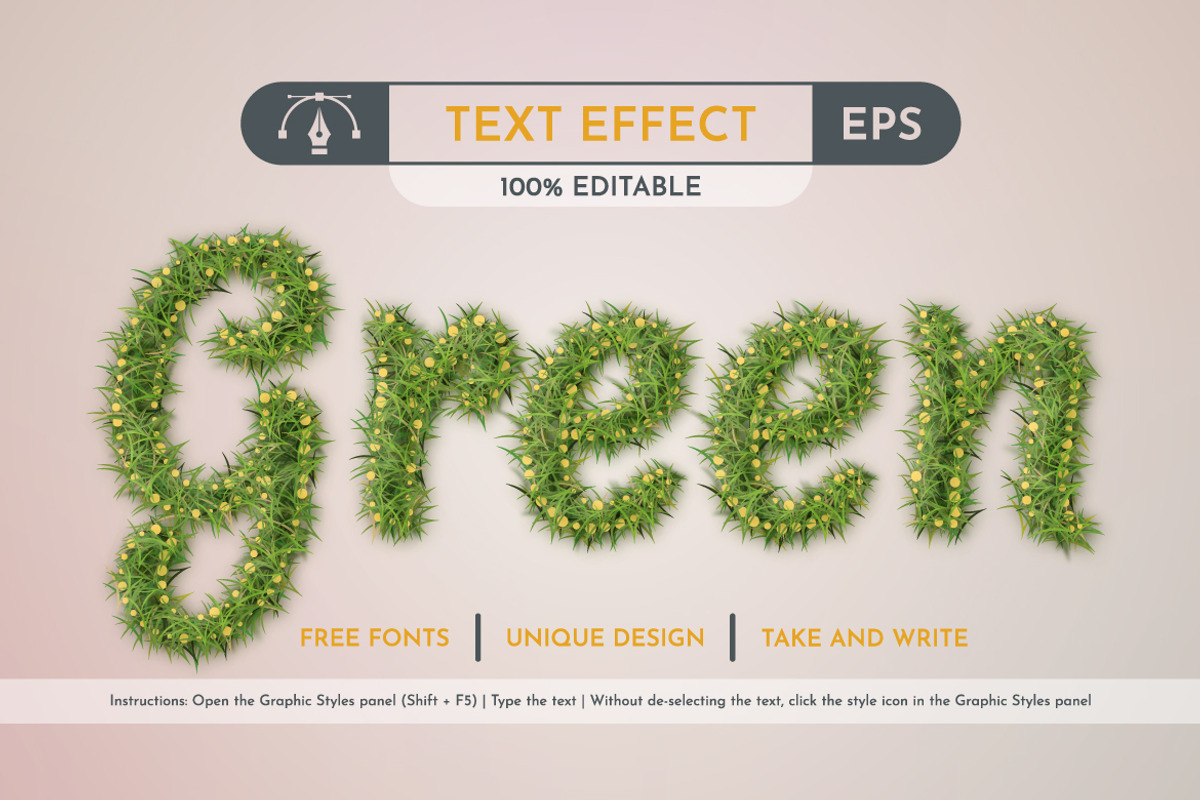 Plant Editable Text Effect, a Layer Style Add-On by rwgusev (Photo 3 of 6)