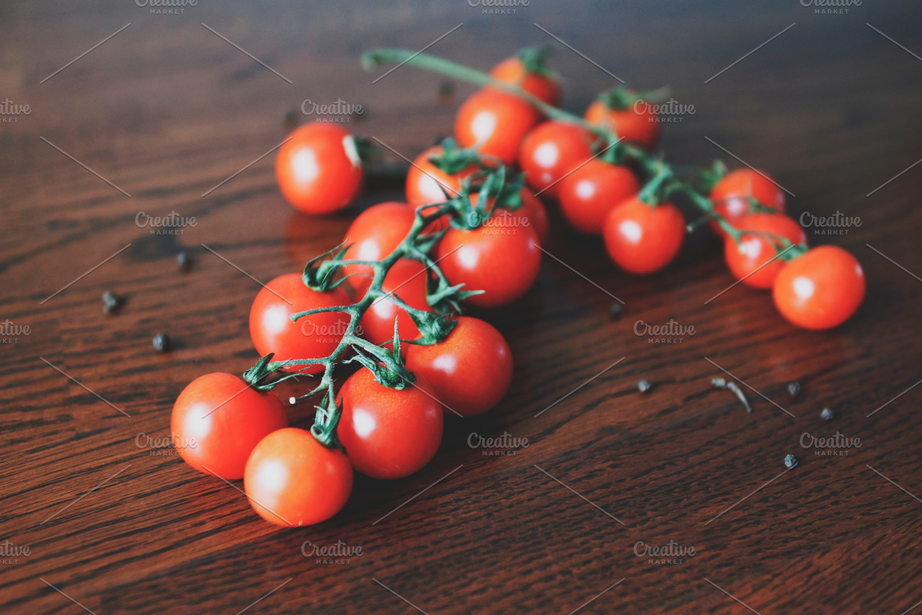 Branch of tomatoes stock photo containing branch and tomato, a Food & Drink Photo by Nazar Hrabovyi