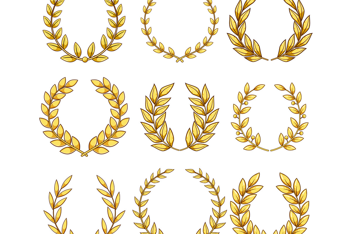 Golden laurel wreaths collection, an Object Graphic by pikepicture (Photo 2 of 3)