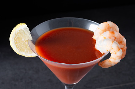 Shrimp cocktail on black background, a Food & Drink Photo by etorres69
