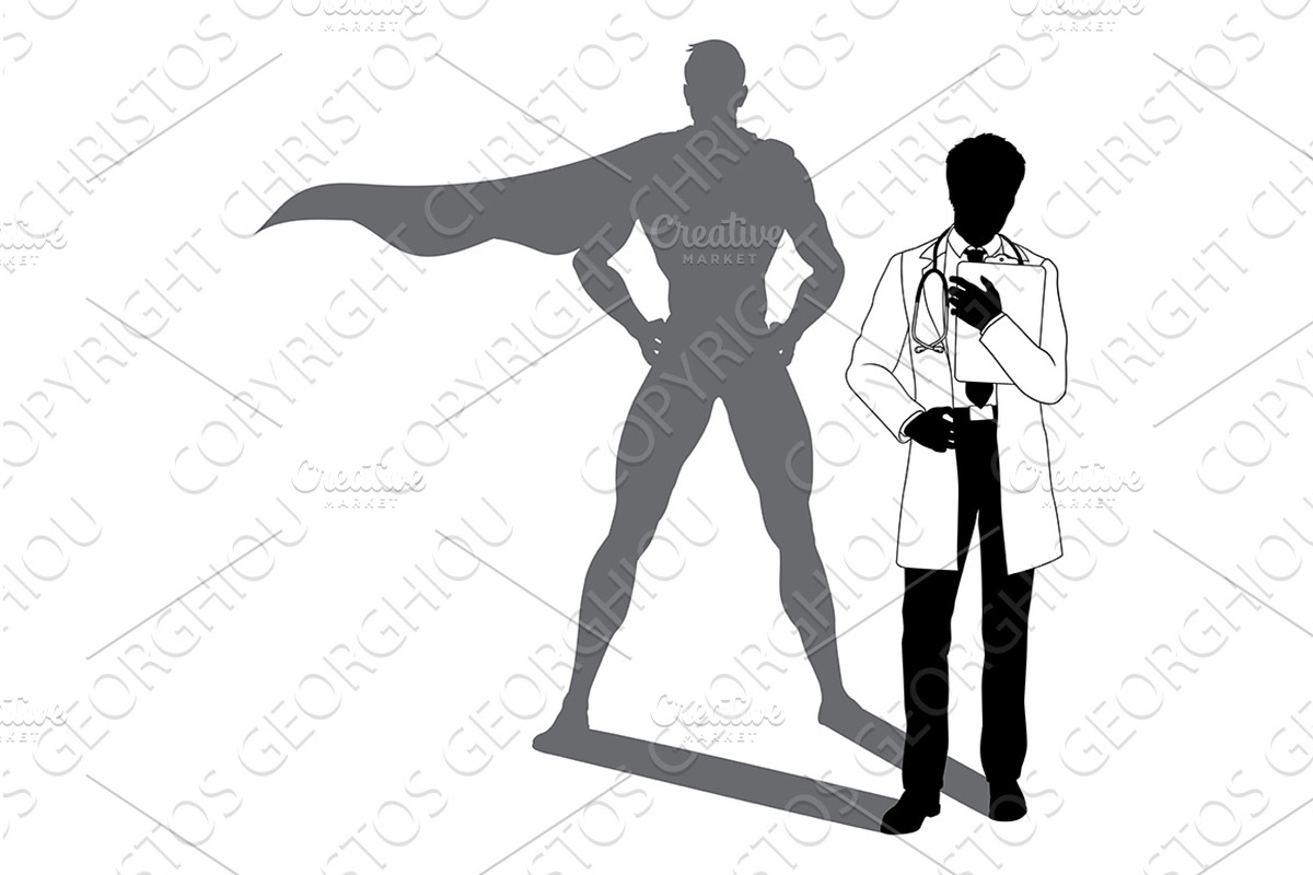 Superhero Doctor With Super Hero, a Healthcare Illustration by Christos Georghiou