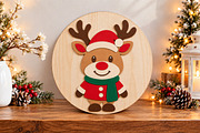 Christmas Reindeer Santa Laser Cut, a Seasonal Illustration by Canvas Craft (Thumbnail 4 of 4)