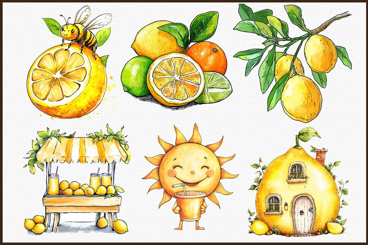 Summer Lemons Clipart, an Illustration by Sublimation Artist (Photo 3 of 6)