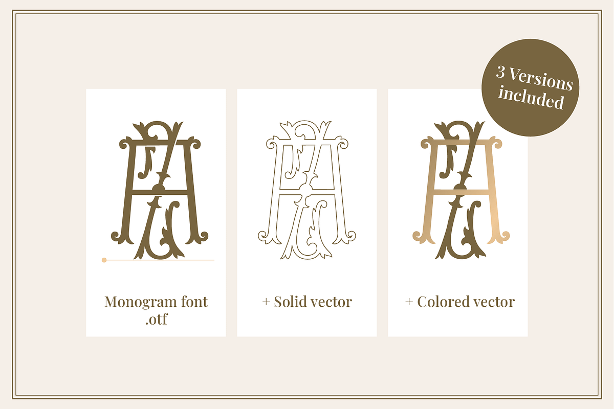 Monogram font & Illustration Bundle, a Font by The Old Type Foundry (Photo 3 of 11)
