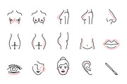 Plastic surgery icons, an Outline Icon by mayrum (Thumbnail 2 of 2)