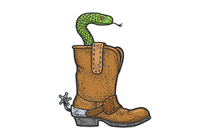 Snake In A Cowboy Boot Sketch