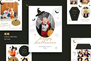 Simple Elegant Halloween Photo Card