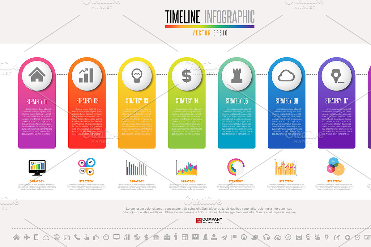 Timeline Infographic Template set 11, a Presentation Template by Paperboxshop (Photo 2 of 3)