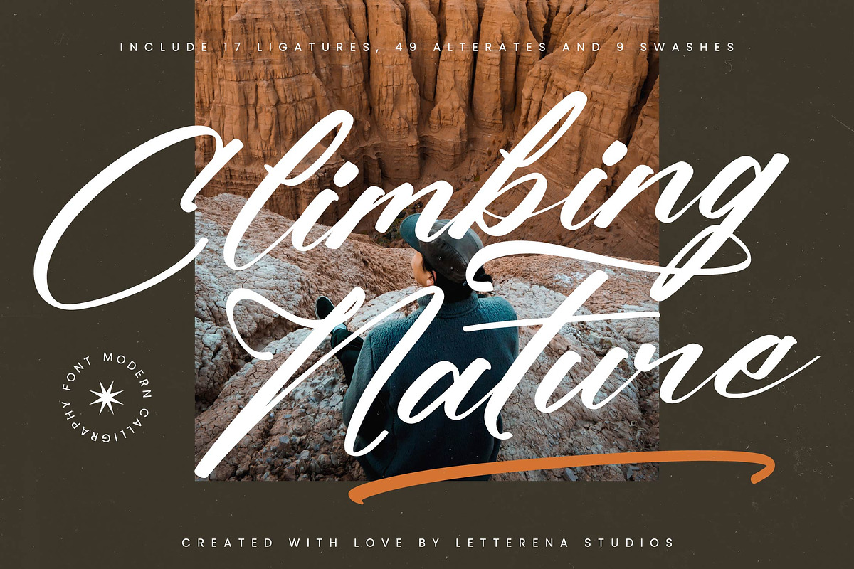 Climbing Nature Modern Calligraphy, a Script Font by Letterena Studios Script (Photo 1 of 15)