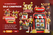 Sale Campaign 3D Character Pack, a Characters & Person 3D Model by Haps Space (Thumbnail 1 of 4)