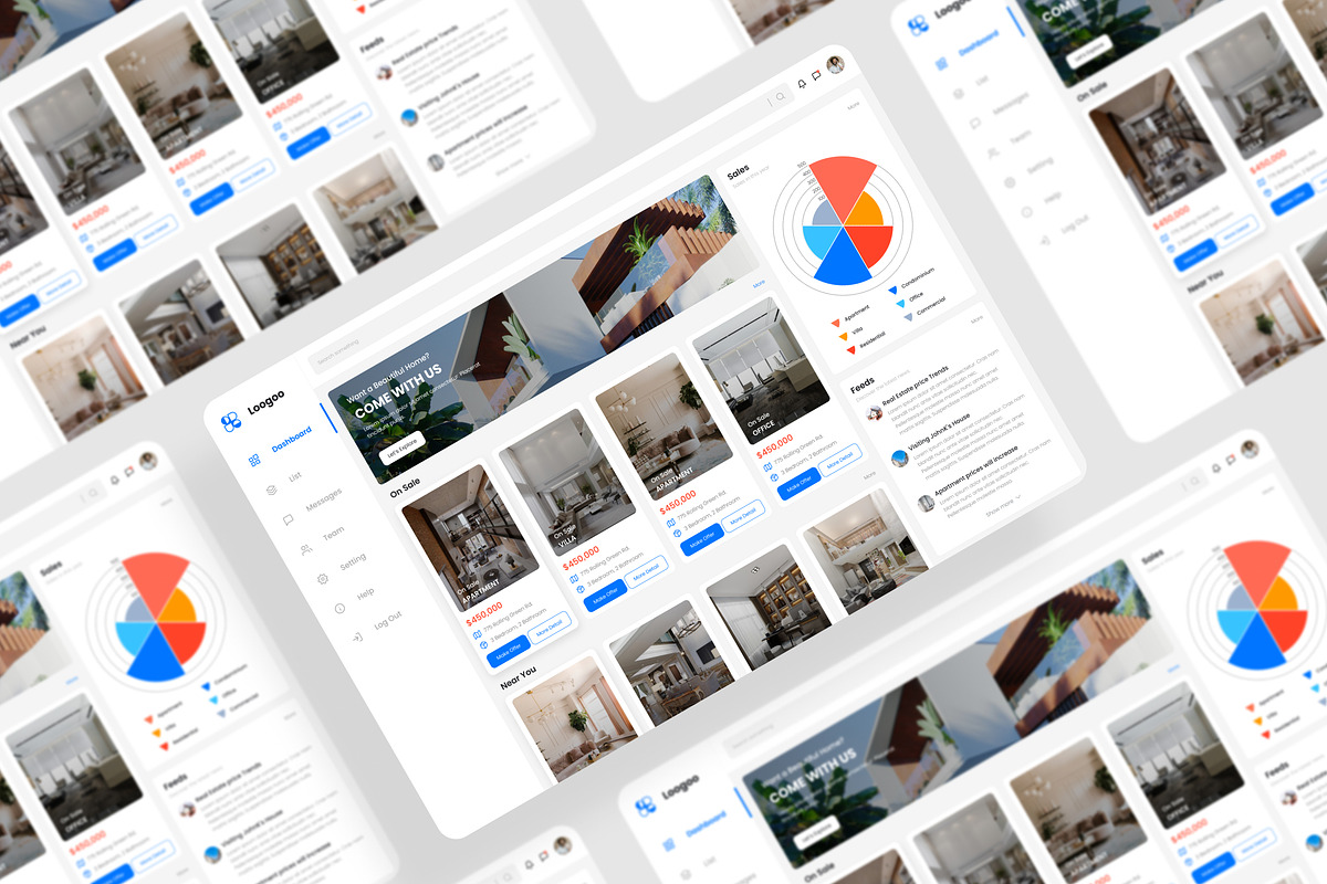 Real Estate Dashboard, an UI Kit Template by iDoodle Studio
