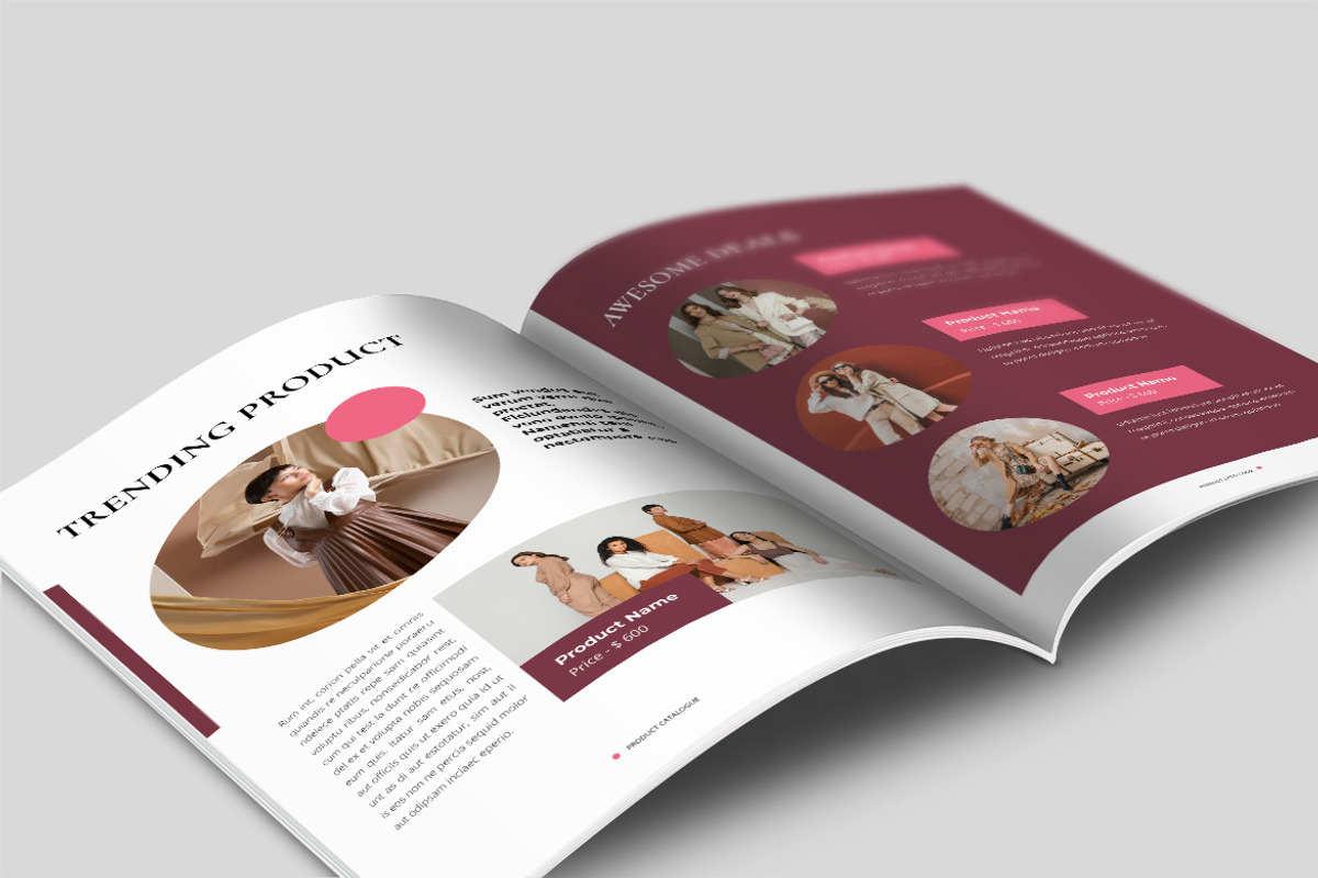Pink Fashion Project Catalog, a Brochure Template by UICreative (Photo 3 of 4)