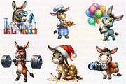 Cute Funny Donkey Sublimation Clipar, an Illustration by CreationArt (Thumbnail 2 of 4)