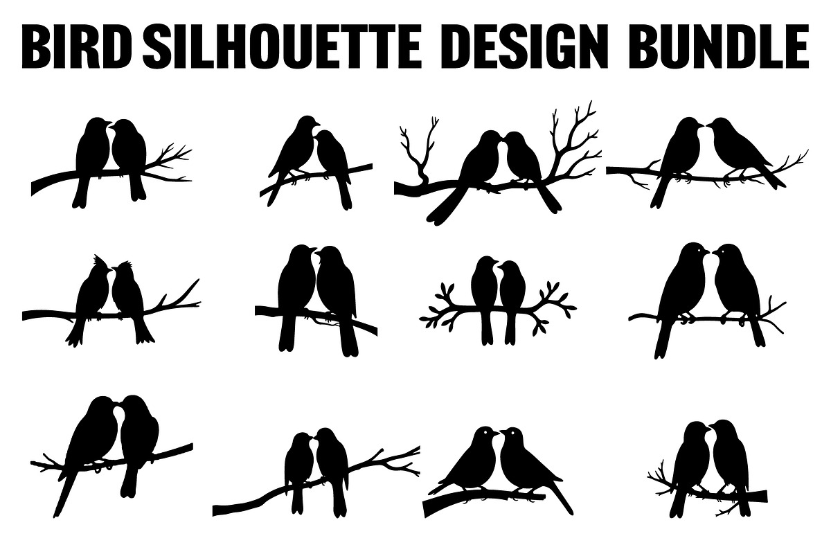Bird Silhouette design bundle, an Illustration by Designs_River (Photo 1 of 13)