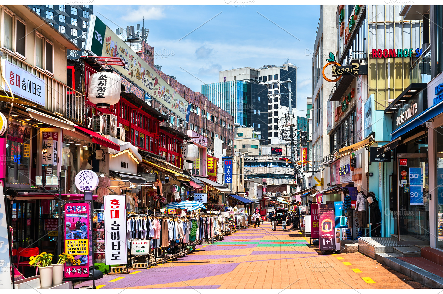 Vibrant Hongdae Shopping Street in, an Architecture Photo by Leonid Andronov