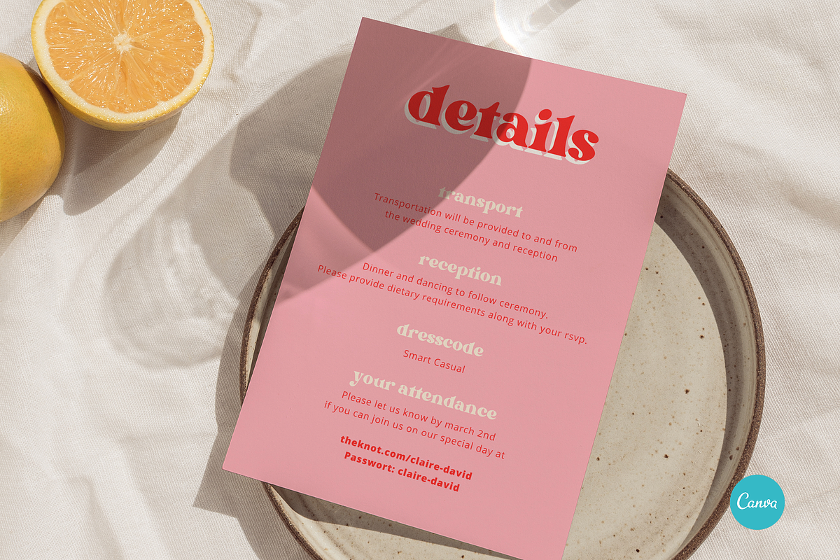 Colorful Retro Wedding Invitation, an Invitation Template by StudioVonBraitenberg (Photo 5 of 8)