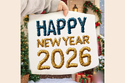 Faux Embroidery New Year Clipart, a Seasonal Illustration by RobertsArt (Thumbnail 2 of 7)