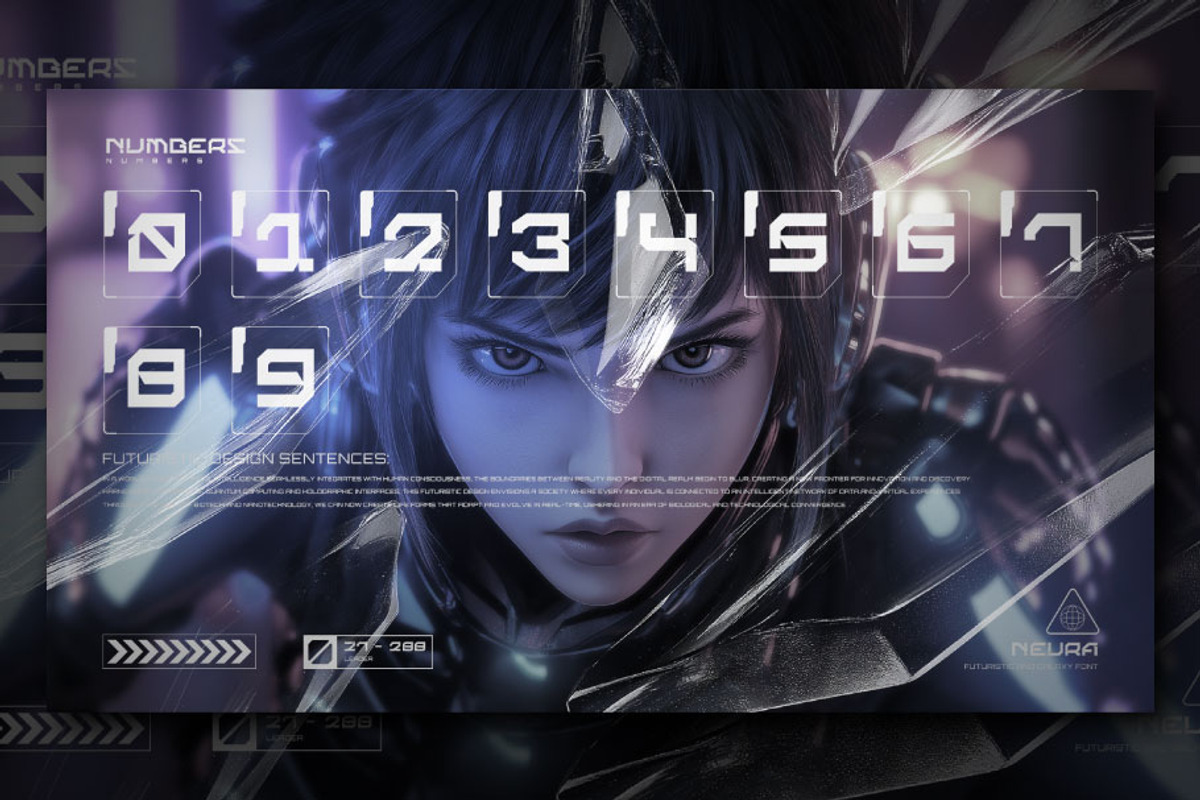 NEURA - Futuristic & Galaxy Font, a Font by Brainwave (Photo 5 of 9)