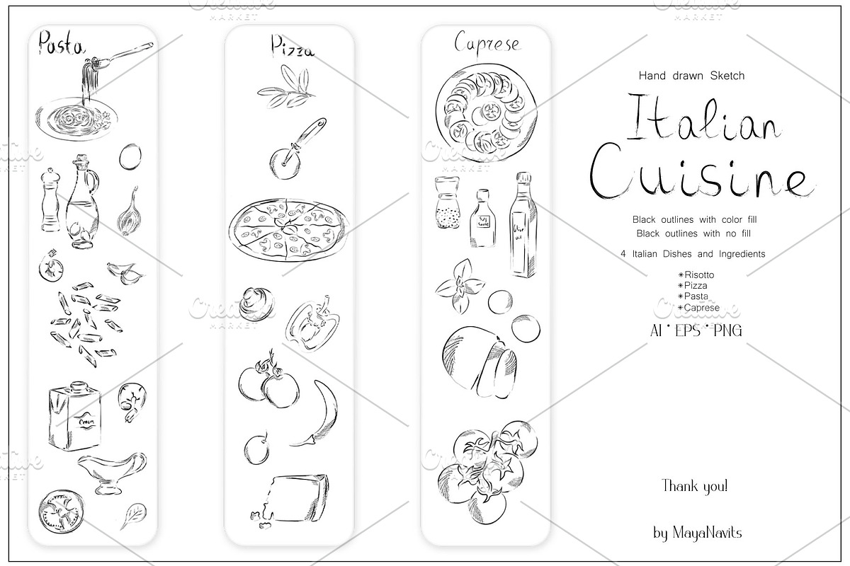 Italian Cuisine Vector Collection, a Graphic by MayaNavits (Photo 16 of 16)