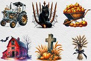 Creepy Halloween Farm Clipart Png, an Illustration by Black Bird Studio (Thumbnail 3 of 6)