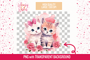 Valentine Kittens Watercolor Clipart, an Illustration by Whimsy & Wishes (Thumbnail 3 of 3)