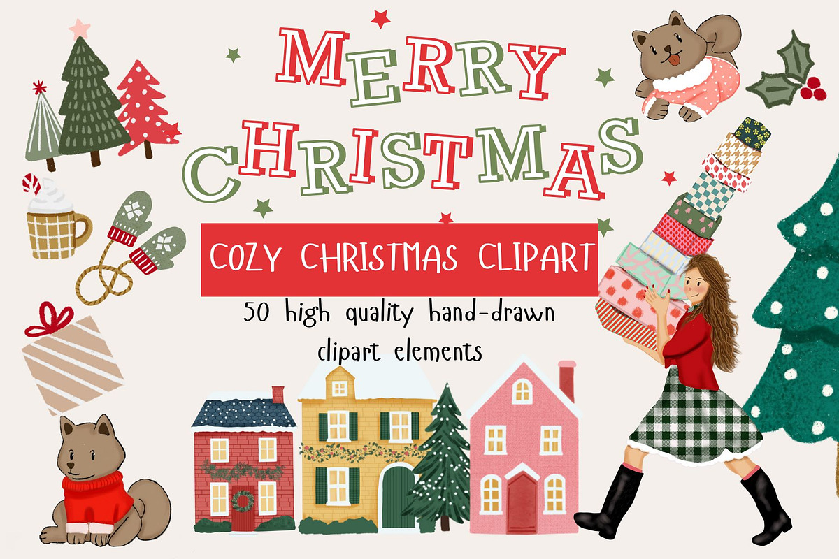 Cozy Christmas Aesthetic Bundle, an Illustration by Sabadesignz (Photo 1 of 8)