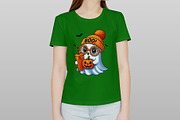 Cute Halloween Ghost Digital Shirt, a Graphic by Vector Portal (Thumbnail 3 of 4)