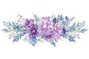 Elegant Purple Floral Set, an Illustration by balal (Thumbnail 8 of 11)