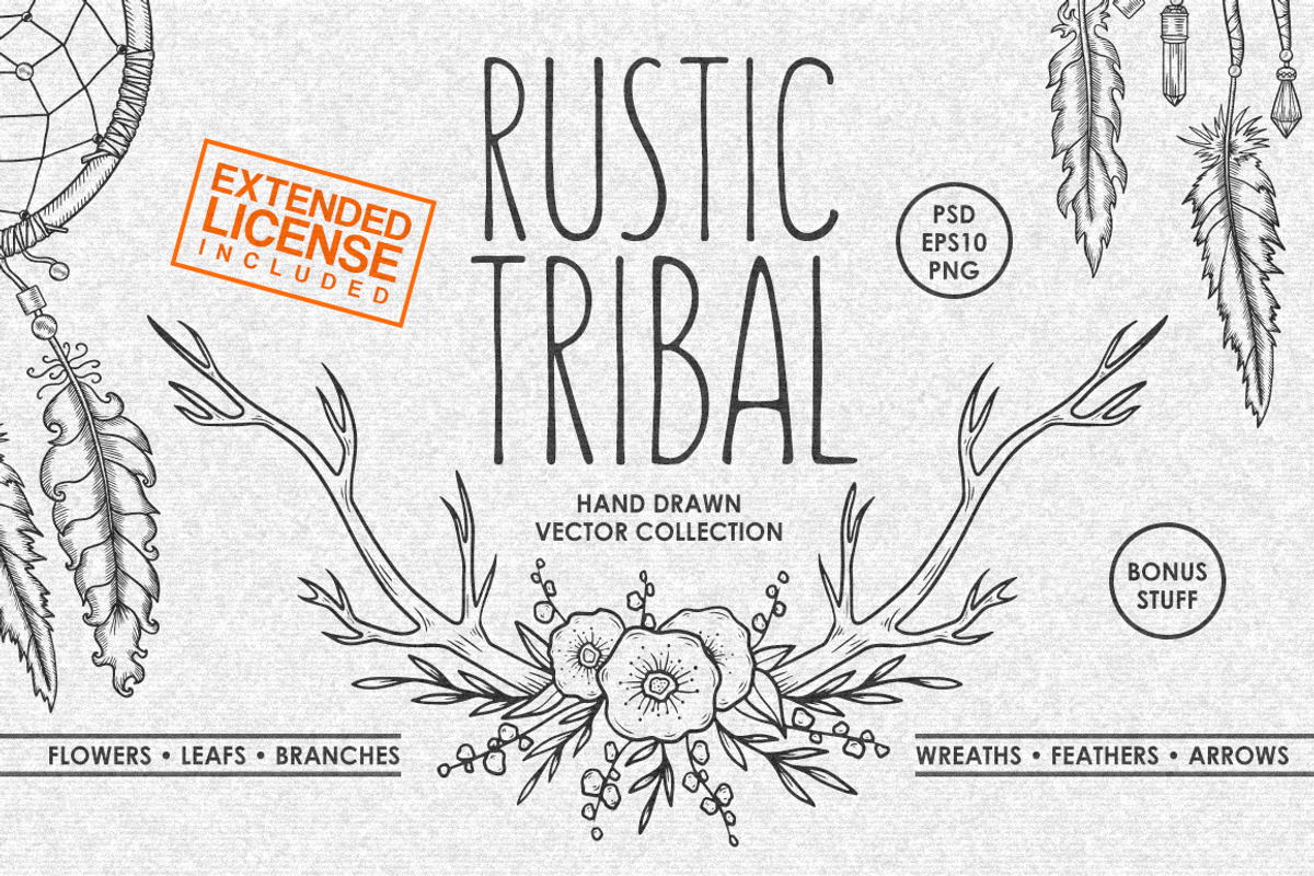 Rustic Tribal Collection, a Decorative Illustration by Chelovector (Photo 1 of 4)