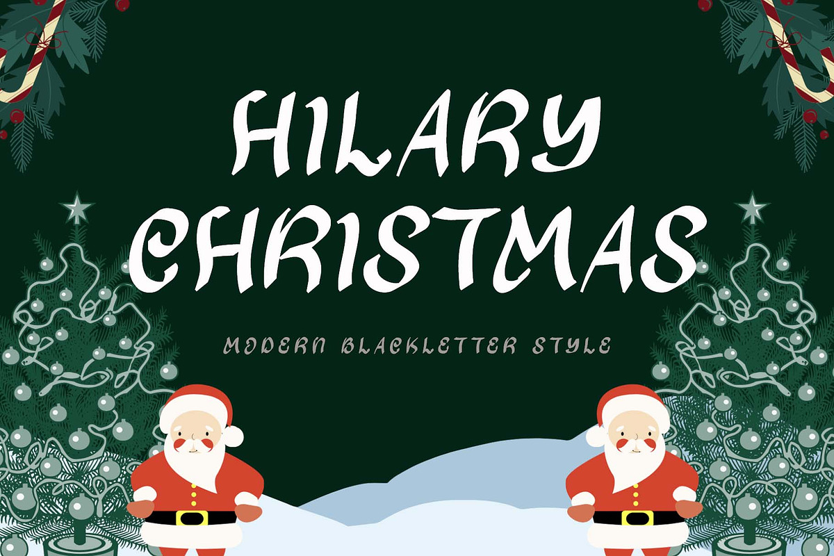 Hilary Christmas, a Blackletter Font by Yoga Letter (Photo 1 of 6)