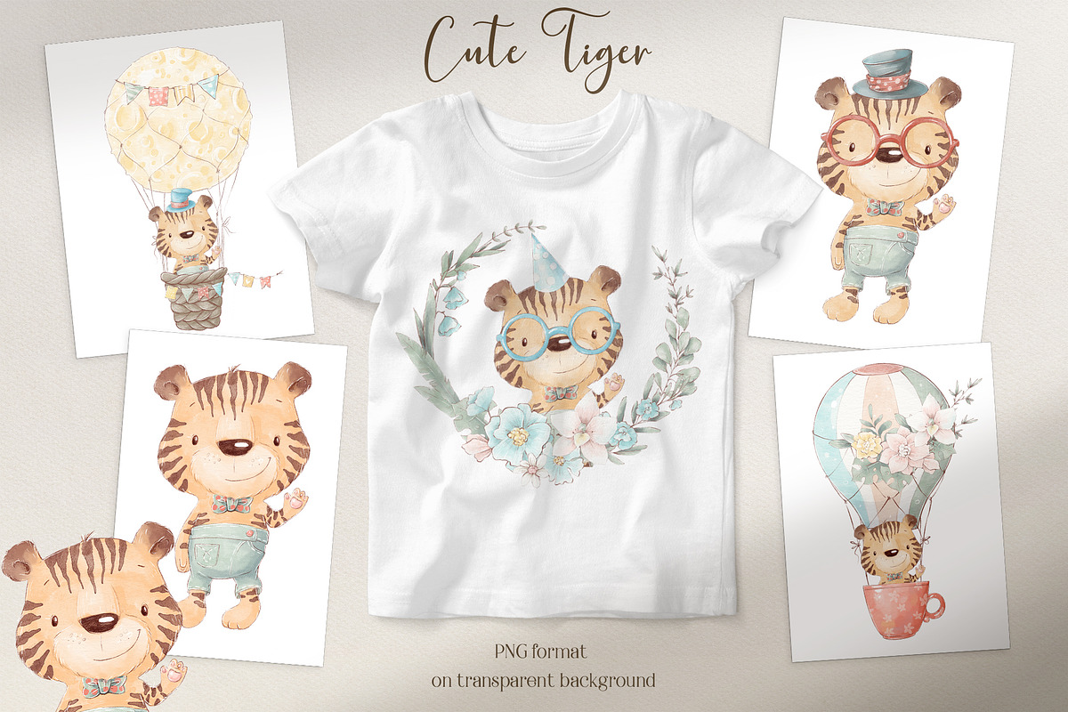 Cute Tropical animals clipart., an Animal Illustration by Yuliya Art (Photo 16 of 33)