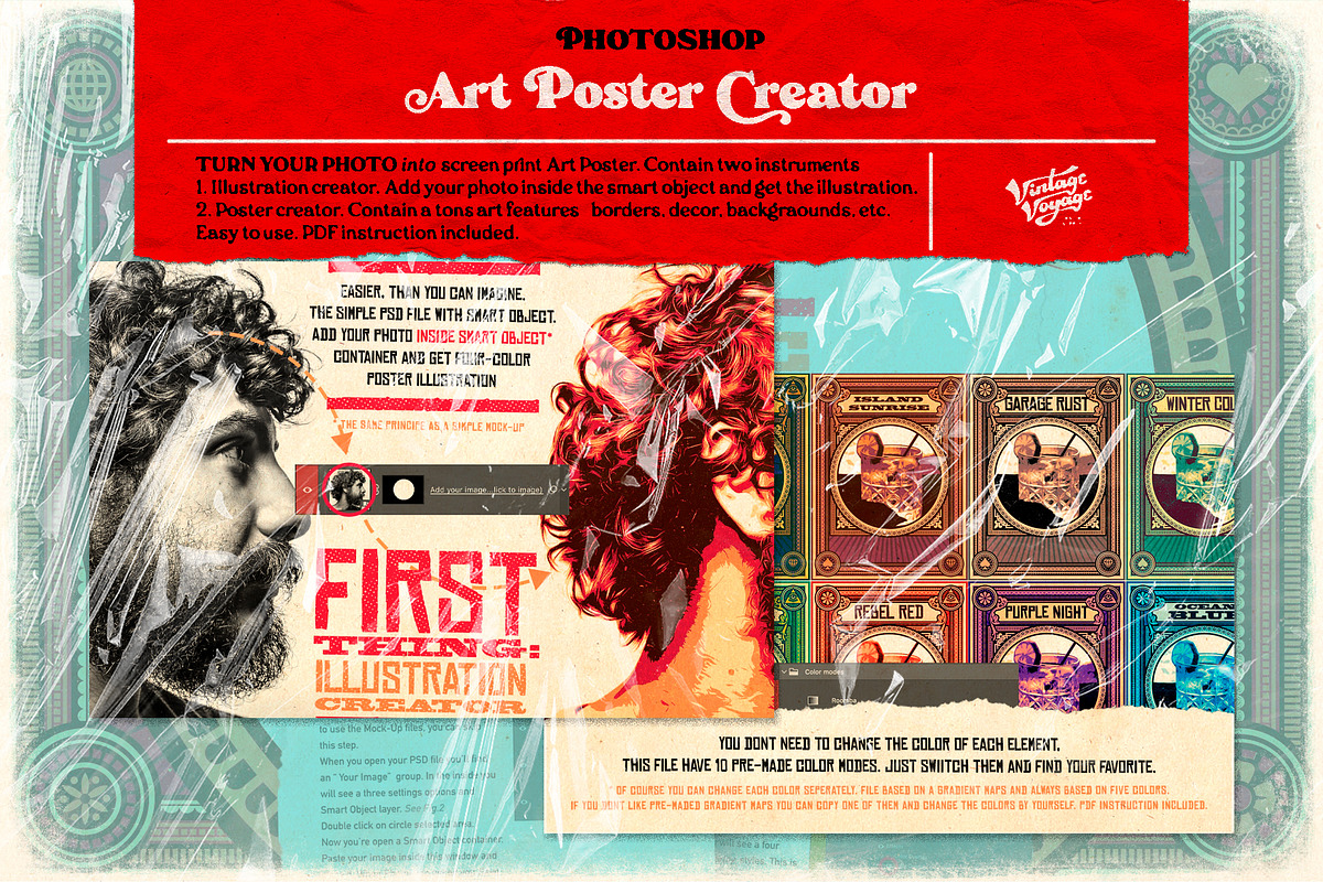 Photoshop Creator's Bundle • 7 in 1, an Action Add-On by Vintage Voyage Supply (Photo 14 of 19)