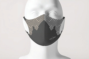 Front View Face Mask Mockup, a Mask Mockup by DesignRushMarket