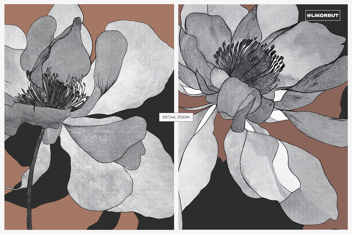 Dark Academia Floral Pattern, a Pattern Graphic by likorbut (Photo 3 of 12)