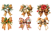 Watercolor Gingerbread Bow Clipart, a Decorative Illustration by stickermadness (Thumbnail 4 of 4)